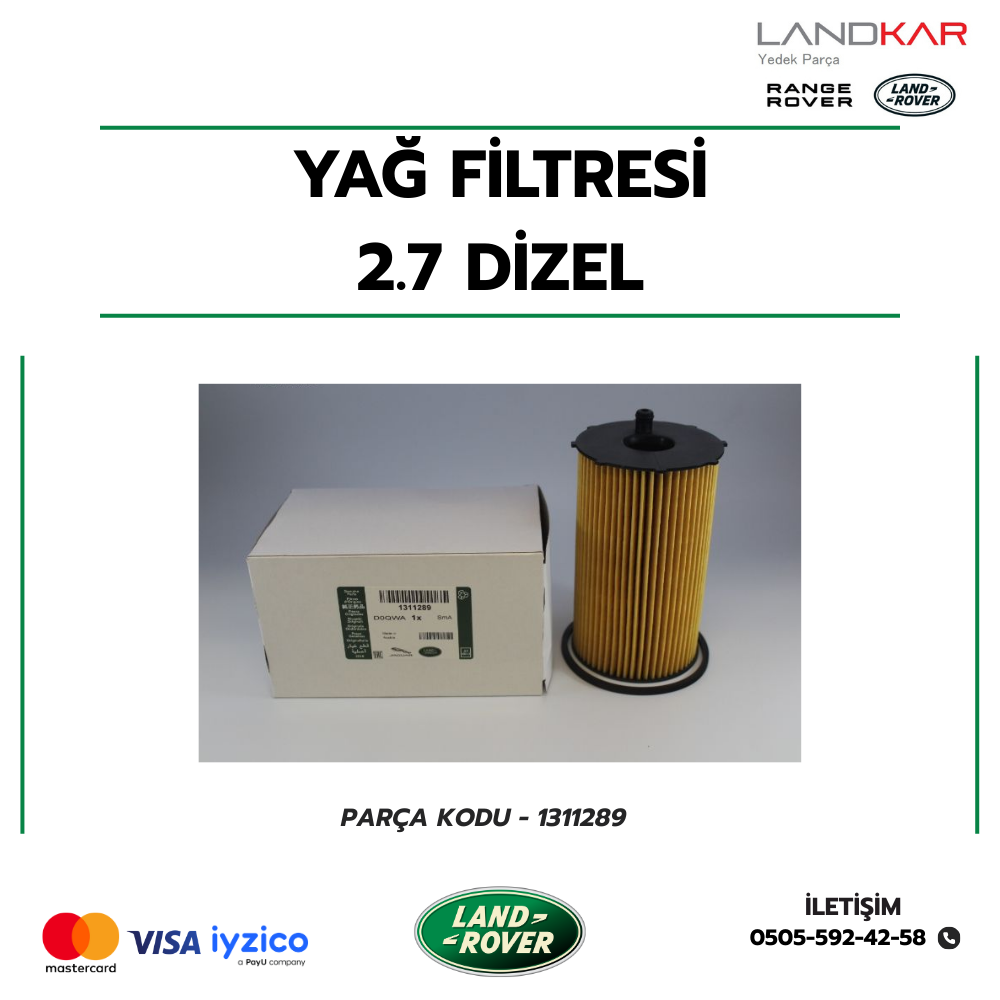 Range Rover 2.7 Dizel Yağ Filtresi - 1311289