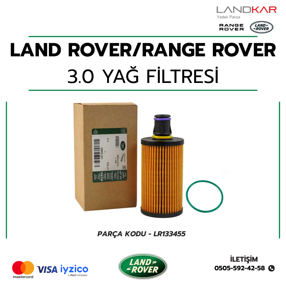 LAND ROVER/RANGE ROVER 3.0 YAĞ FİLTRESİ - LR133455