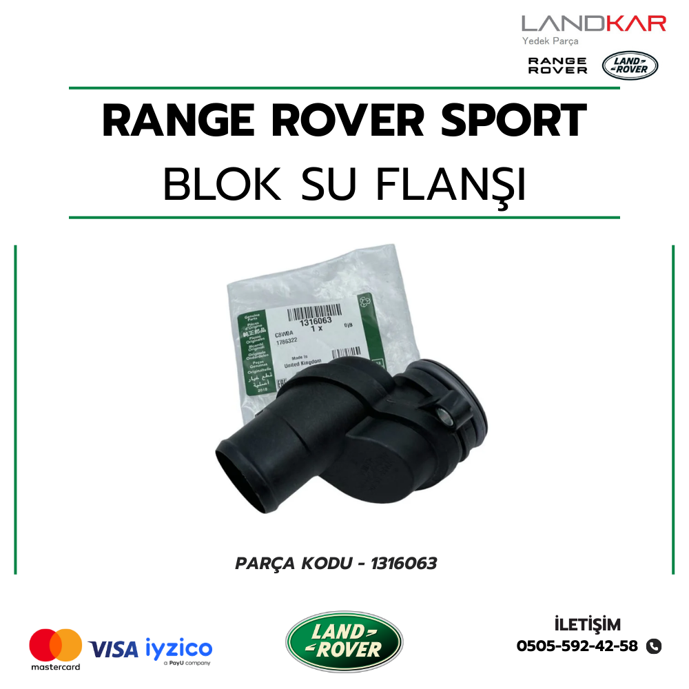 Range Rover Sport/Discovery 3,4 Blok Su Flanşı - 1316063