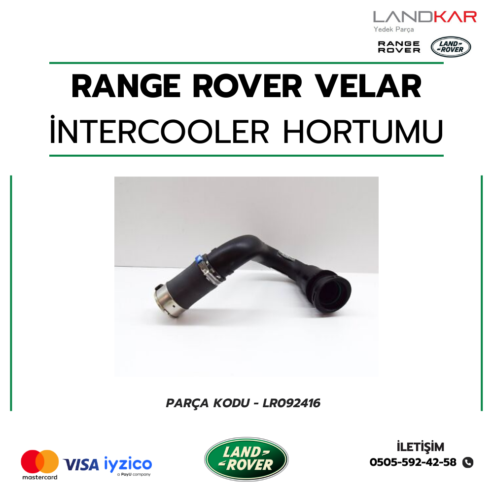 RANGE ROVER VELAR İNTERCOOLER HORTUMU - LR092416