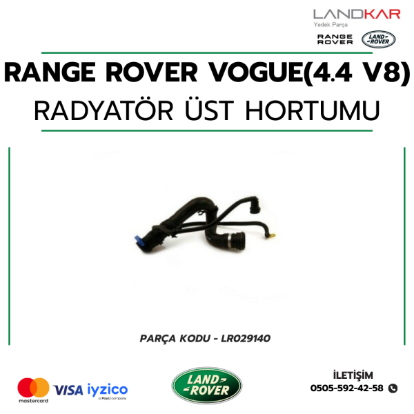 RANGE ROVER VOGUE 4.4 DİZEL V8 RADYATÖR ÜST HORTUMU - LR029140