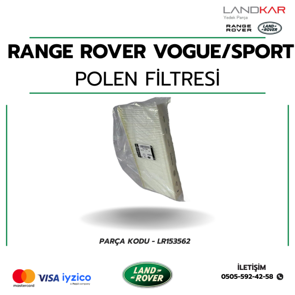 RANGE ROVER VOGUE / RANGE ROVER SPORT POLEN FİLTRESİ (DIŞ) - LR153562