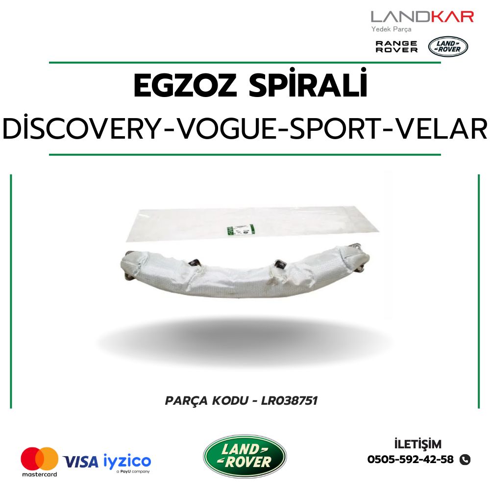 DİSCOVERY 4/5 - RANGE ROVER VOGUE / SPORT / VELAR EGZOZ SPİRALİ - LR038751