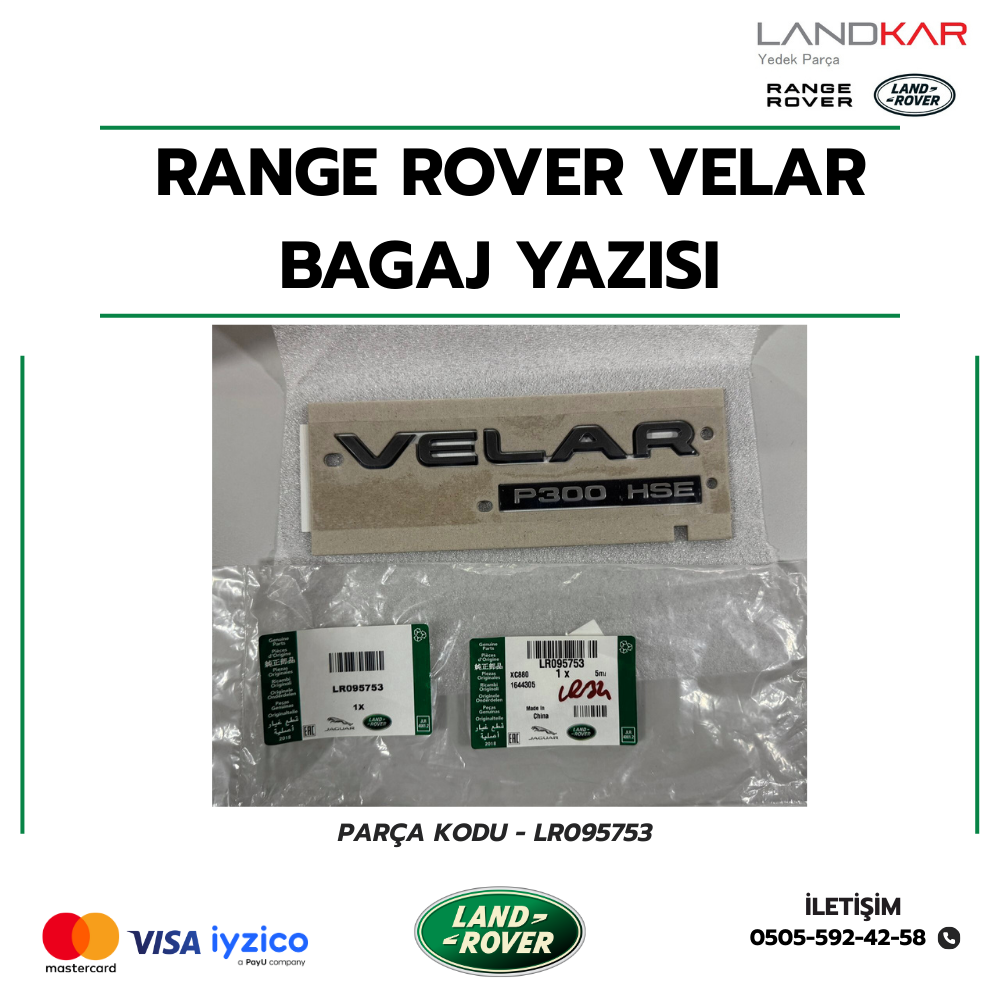 RANGE ROVER VELAR BAGAJ YAZISI (VELAR) - LR095753
