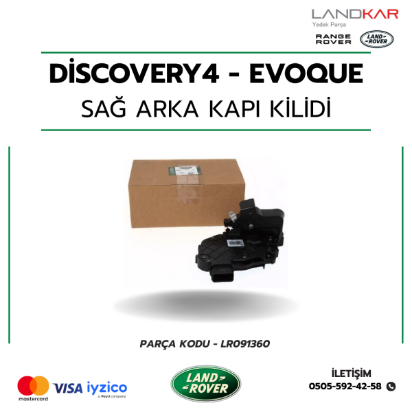 LR091360 - SAĞ ARKA KAPI KİLİDİ DİSCOVERY 4 - EVOQUE