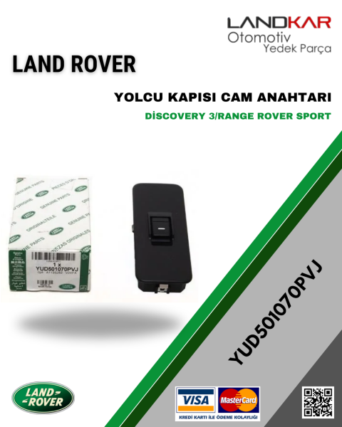 DİSCOVERY 3/RANGE ROVER SPORT YOLCU KAPISI CAM ANAHTARI - YUD501070PVJ