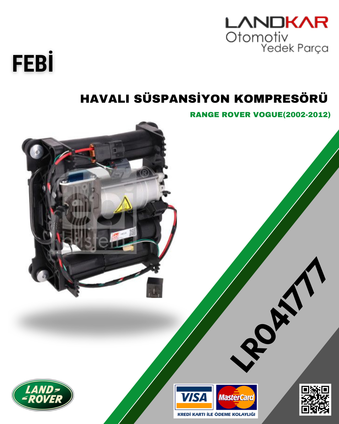 LR041777 FEBİ - RANGE ROVER VOGUE HAVALI SÜSPANSİYON KOMPRESÖRÜ