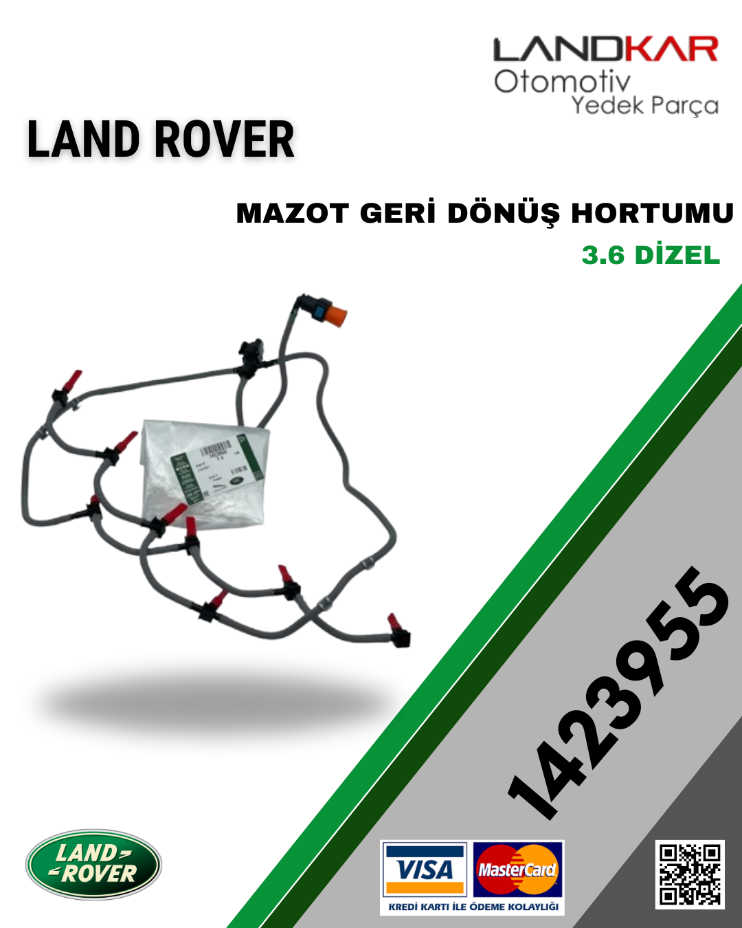 1423955 MAZOT GERİ DÖNÜŞ HORTUMU/RANGE ROVER VOGUE-SPORT 3.6 DİZEL