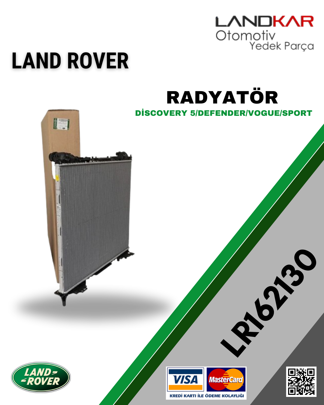 LR162130 - LR133649 SU RADYATÖRÜ DİSCOVERY 5 - DEFENDER - VOGUE - SPORT