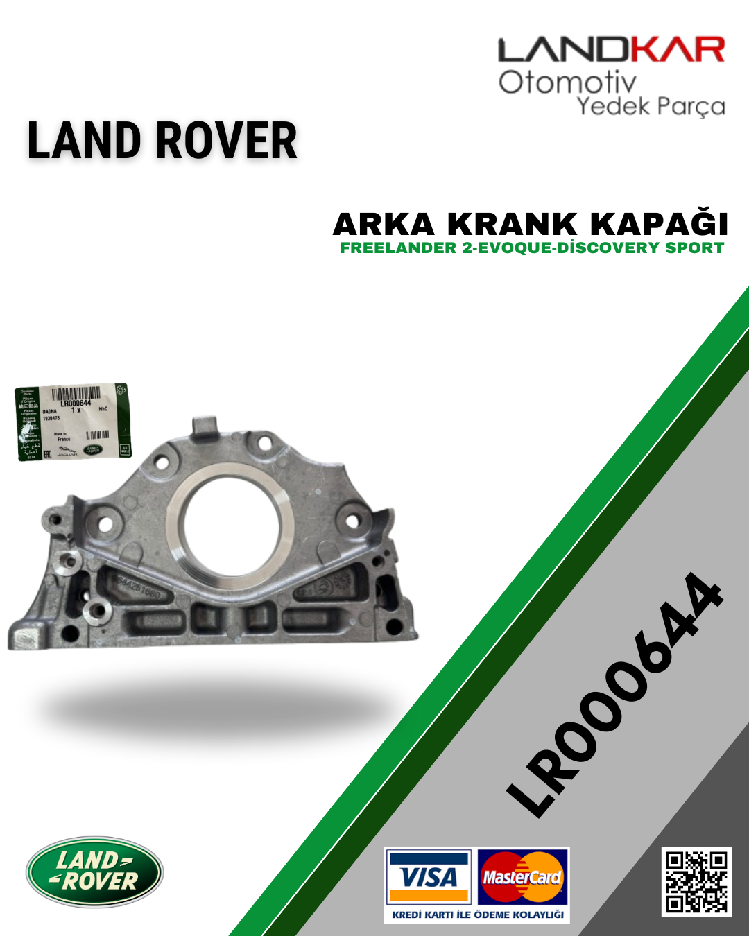 LR000644 ARKA KRANK KAPAĞI (2.2 DİZEL)