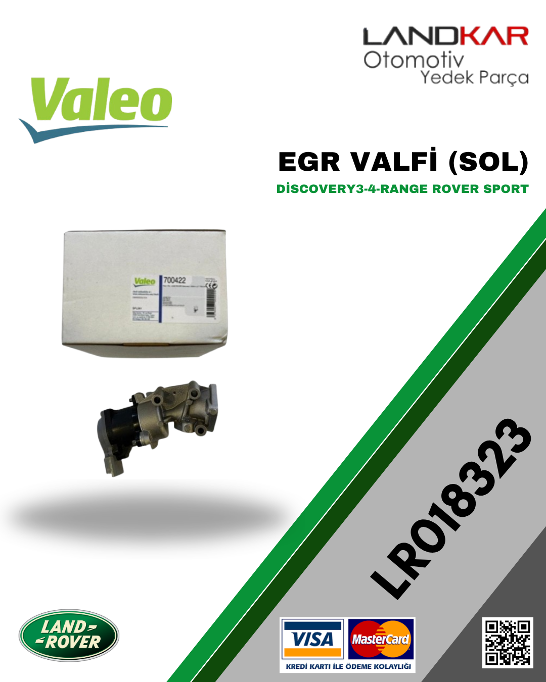 LR018323 EGR VALFİ SOL (2.7 DİZEL) VALEO