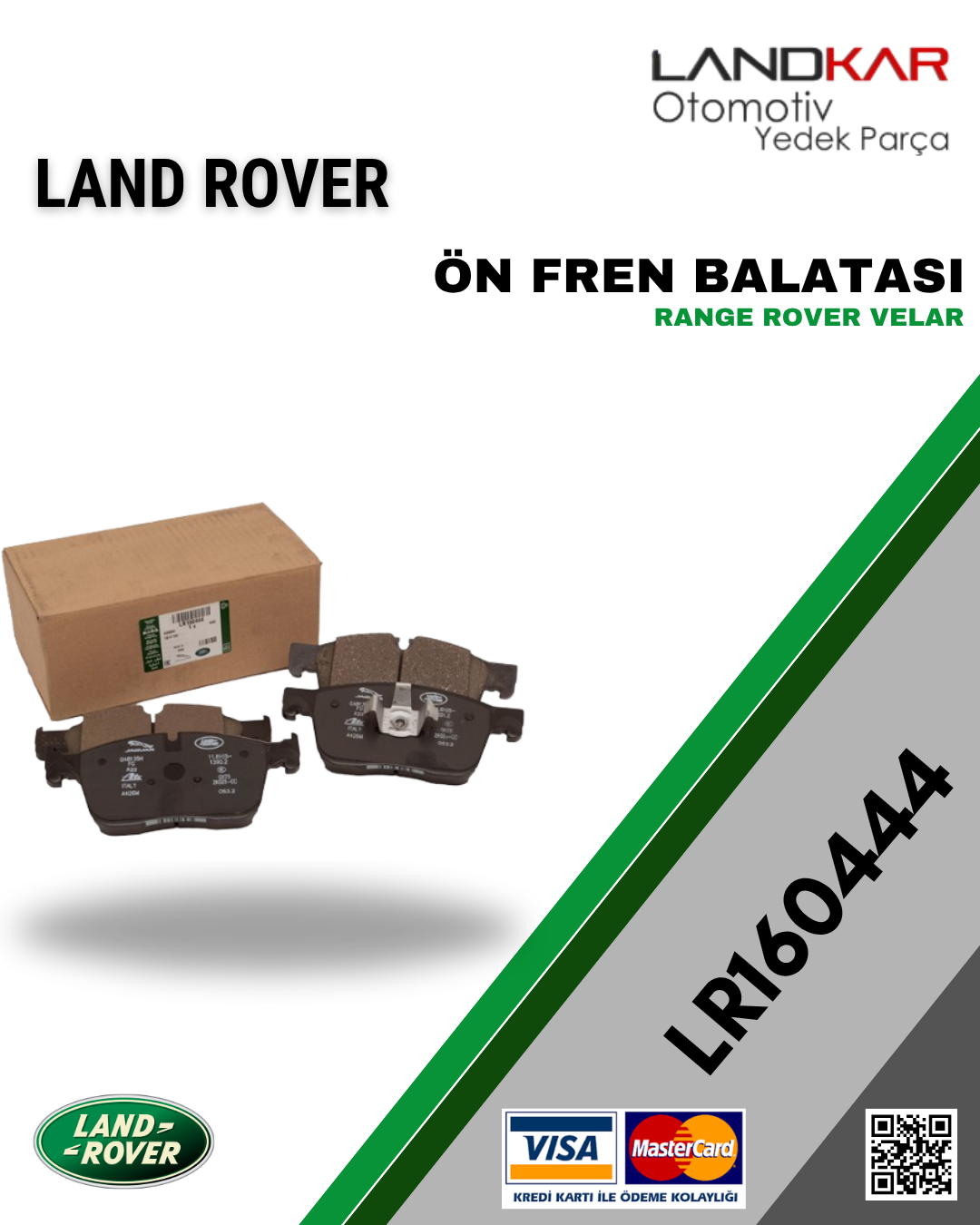 RANGE ROVER VELAR ÖN FREN BALATASI LR160444