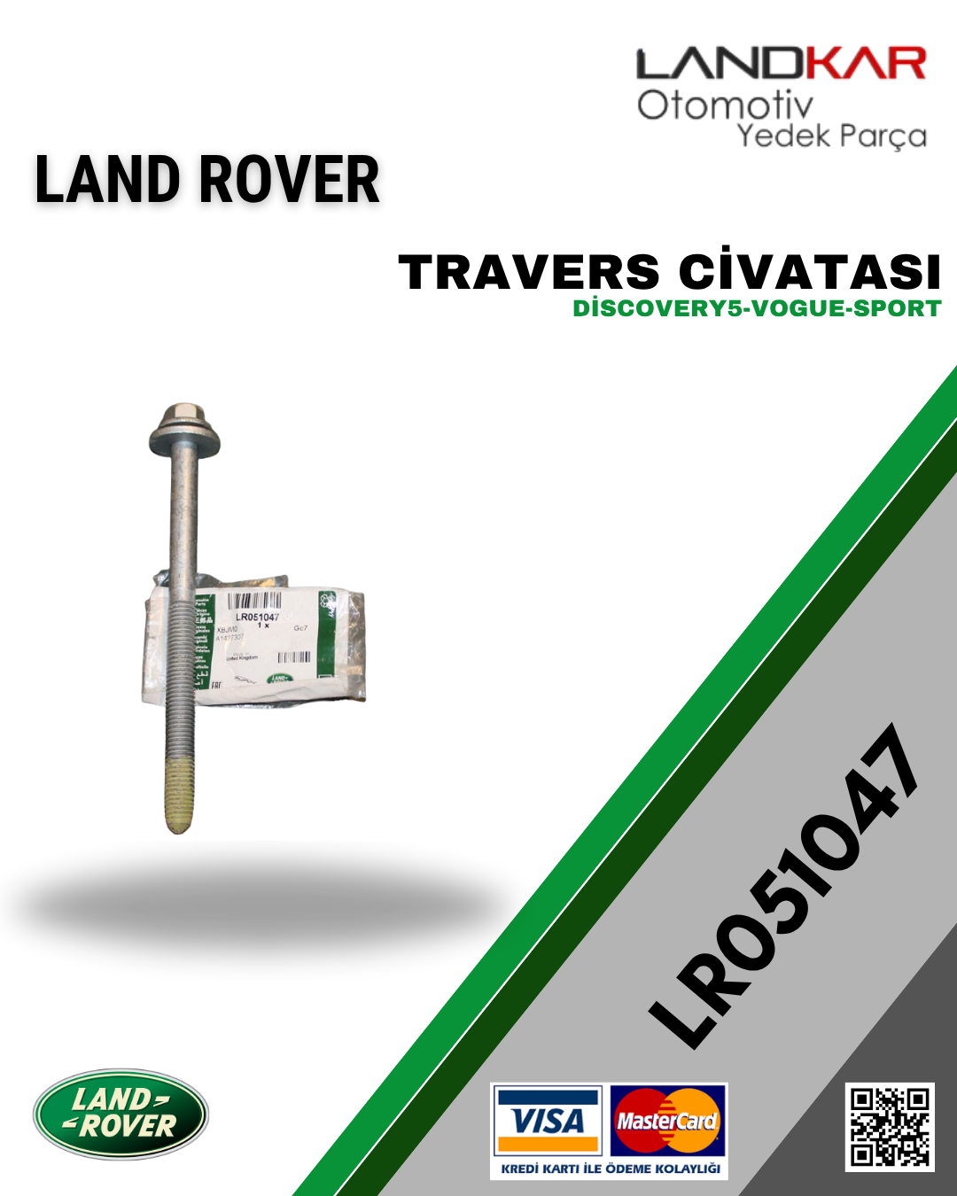 LR051047 TRAVERS CİVATASI (M14X185MM) LAND ROVER