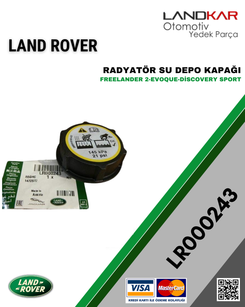 LR000243 RADYATÖR SU DEPO KAPAĞI LAND ROVER